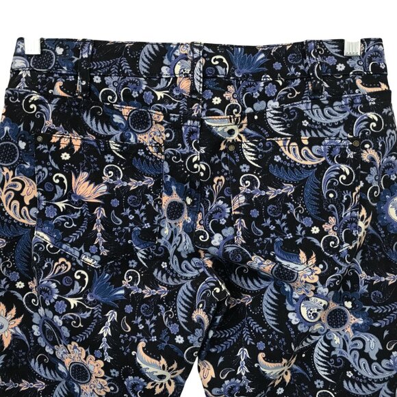 Club Monaco Floral Pattern Alessia Corduroy Skinny Jeans Size 6 Zip Pockets - Picture 7 of 11